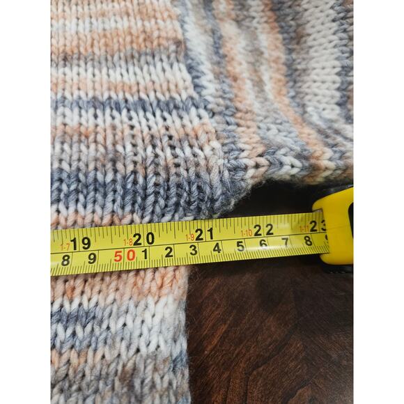 Loft Spacedye Slouchy Button Wool Cardigan Sweater Stripe Size S Blue Cropped - Picture 4 of 6